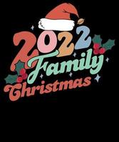 2022 famiglia Natale retrò accoppiamento coppia allegro Natale papà mamma t camicia design vettore