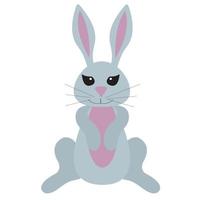 cartone animato coniglio. un' carino coniglietto si siede su suo posteriore gambe. vettore illustrazione isolato su bianca sfondo.