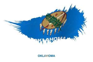 bandiera di Oklahoma stato nel grunge stile con agitando effetto. vettore