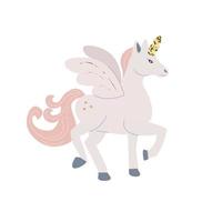 unicorno con luccichio e Riccio criniera vettore