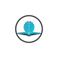 libro cervello logo design. educativo e istituzionale logo design. libro e cervello combinazione logo concetto vettore