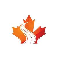 acero foglia strada logo. acero foglia emblema vettore. Canada cartello logo vettore