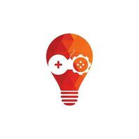 Ingranaggio gioco lampadina forma concetto logo design. gioco con Ingranaggio logo modello vettore. telecomando da gioco design icona vettore
