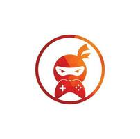 ninja gioco logo design. ninja gioco logo immagini azione vettori. ninja game pad logo design icona vettore