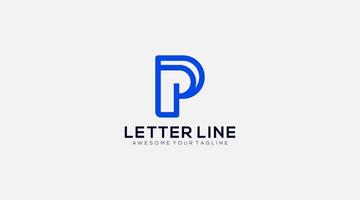 vettore grafico creativo linea alfabeto simbolo lettera p logo design