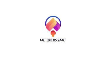 lettera un' con razzo vettore logo design ispirazioni