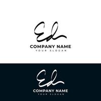 ed iniziale firma logo vettore design