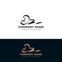 dz iniziale firma logo vettore design