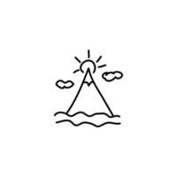 mano disegnato montagna icona, semplice scarabocchio icona vettore