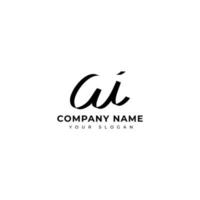 ai iniziale firma logo vettore design