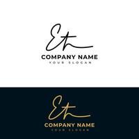 et iniziale firma logo vettore design