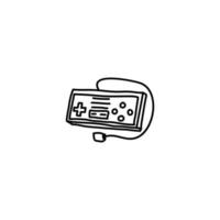 mano disegnato Vintage ▾ telecomando da gioco gioco icona, semplice scarabocchio icona vettore