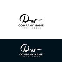 dw iniziale firma logo vettore design