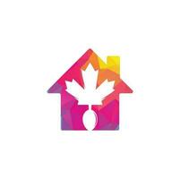 canadese cibo casa forma concetto logo concetto design. canadese cibo ristorante logo concetto. acero foglia e forchetta icona vettore
