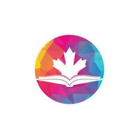 canadese formazione scolastica logo. studia Canada logo design. libro logo design .acero libro vettore