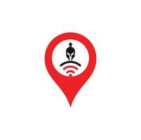 spartano Wi-Fi GPS forma concetto logo. spartano e Wi-Fi logo combinazione. casco e segnale simbolo o icona vettore