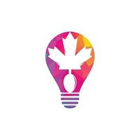 canadese cibo lampadina forma concetto logo concetto design. canadese cibo ristorante logo concetto. acero foglia e forchetta icona vettore
