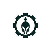spartano Ingranaggio forma concetto logo design. vecchio Vintage ▾ antiquariato spartano guerriero vettore design