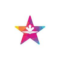 canadese formazione scolastica stella forma concetto logo design. studia Canada logo design. libro logo design. acero libro vettore