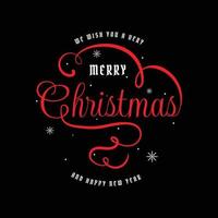 allegro Natale lettering con testo contento nuovo anno. vettore illustrazione