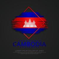 Cambogia indipendenza giorno saluto carta modello. vettore