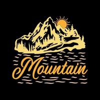 design della maglietta di montagna vettore