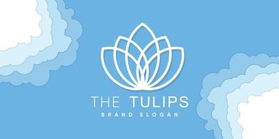 tulipani logo con creativo design premio vettore