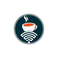 caffè tazza con Wi-Fi vettore icona logo. creativo logo design modello per bar o ristorante.