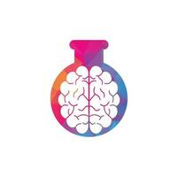 cervello laboratorio forma concetto logo design. brainstorming energia pensiero cervello logotipo icona vettore