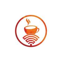 caffè tazza con Wi-Fi vettore icona logo. creativo logo design modello per bar o ristorante.
