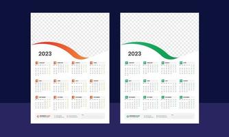 parete calendario 2023 - uno pagina calendario - singolo pagina calendario - 12 mesi calendario vettore