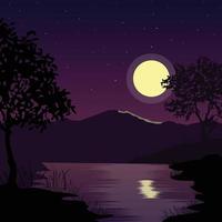 notte savana paesaggio, naturale africano sfondo vettore illustrazione