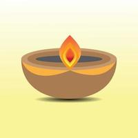 diya leggero lampada culto indiano Festival Diwali religioso prosperità vettore illustrazione