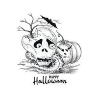 contento Halloween Festival decorativo frequentato sfondo design vettore