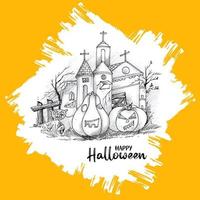 contento Halloween Festival frequentato orrore Casa sfondo design vettore