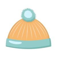 carino a maglia cappello con pompon. vettore illustrazione