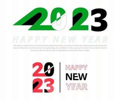 contento nuovo anno 2023 moderno tipografia design con geometrico testo vettore
