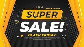 super vendita nero Venerdì striscione, aviatore e manifesto modello per promozione vettore