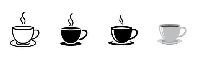 caffè tazza icona impostato di 4, design elemento adatto per siti web, Stampa design o App vettore