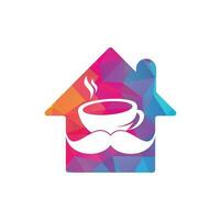 baffi caffè casa forma logo design modello. creativo caffè negozio logo ispirazione vettore