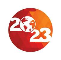 2023 contento nuovo anno logo design. 2023 numero design modello. collezione di 2023 contento nuovo anno simboli vettore