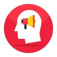 avatar con megafono, icona di marketing vettore
