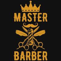maestro barbiere maglietta design vettore