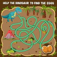 labirinto gioco modello nel dinosauro tema per bambini vettore
