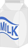 scatola del latte isolata in stile cartone animato vettore