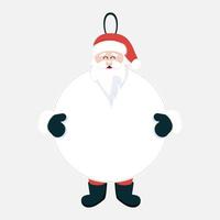 contento Santa Claus sta con un' pulito il giro cartello gratuito vettore