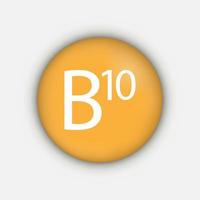 vitamina B 10 simbolo. vettore illustrazione.