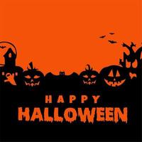 contento Halloween vettore testo silhouette vacanza cartello sfondo azione vettore