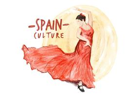 Vettore libero dell'acquerello della cultura della Spagna