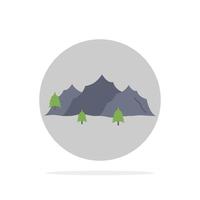 montagna paesaggio collina natura albero piatto colore icona vettore